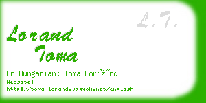 lorand toma business card